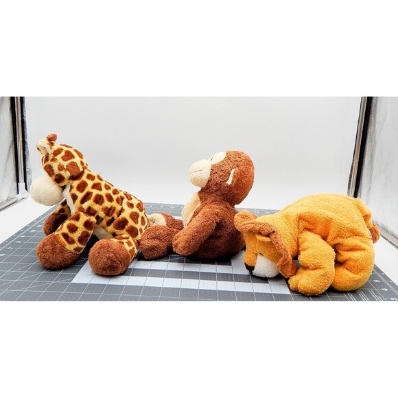 Ty Pluffies Tylux Giraffe Lion Monkey Beanbag Terry Plush Stuffed Animal Set/3 - Picture 2 of 14